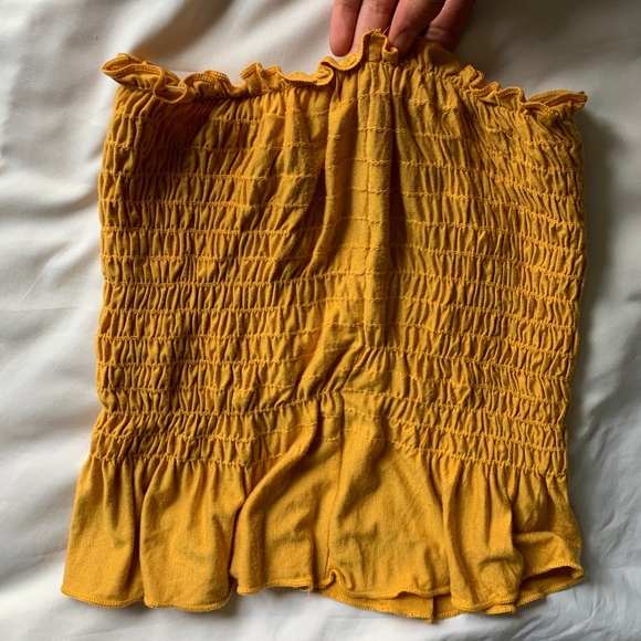 TILLYS yellow smocked peplum tube top - Picture 2 of 3